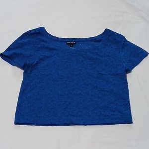 Blue Lace Crop Top XS